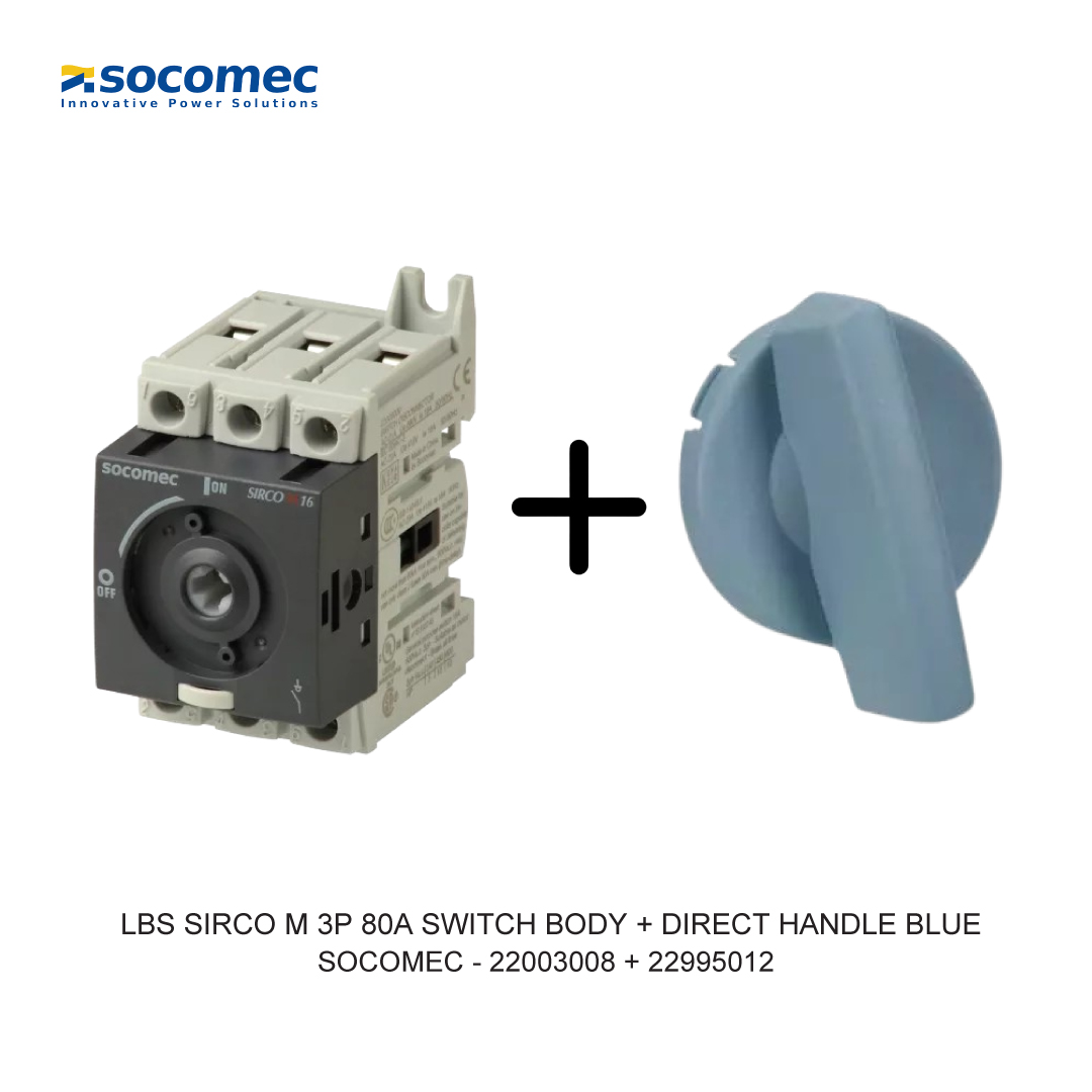 LBS SIRCO M 3P 80A SWITCH BODY + DIRECT HANDLE BLUE