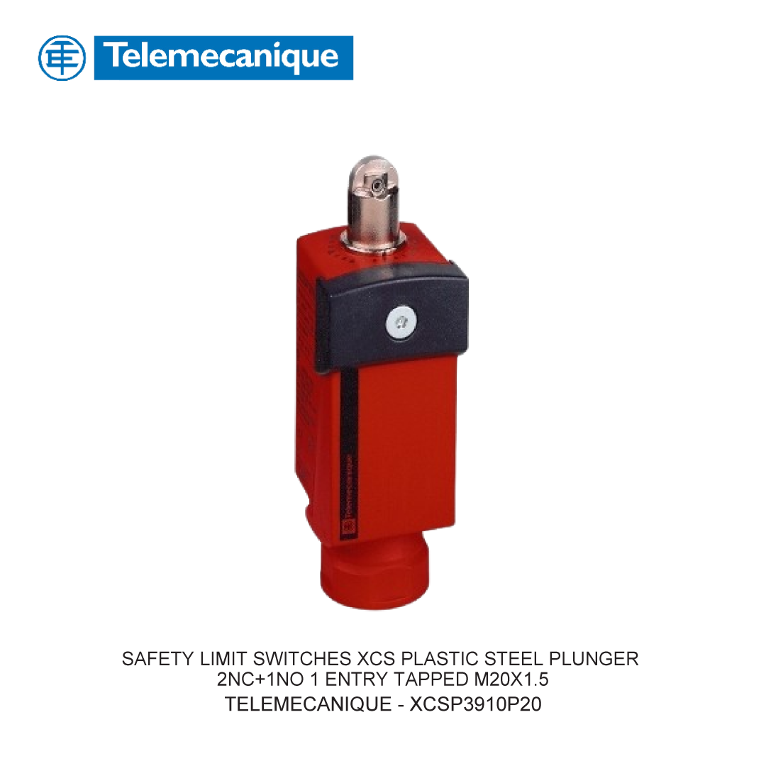 SAFETY LIMIT SWITCHES XCS PLASTIC STEEL PLUNGER 2NC+1NO 1 ENTRY TAPPED M20X1.5