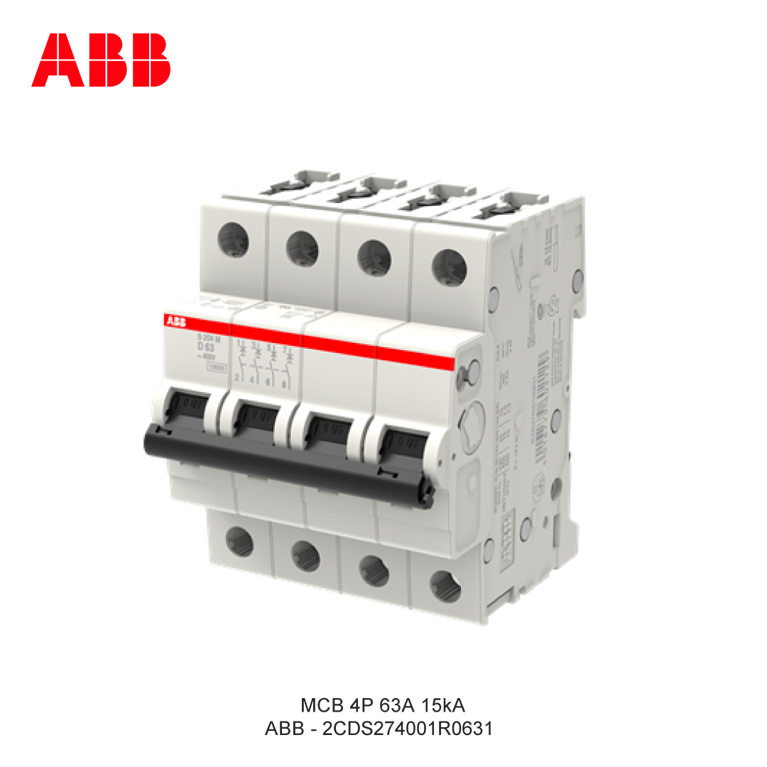 MCB 4P 63A 15kA KURVA D