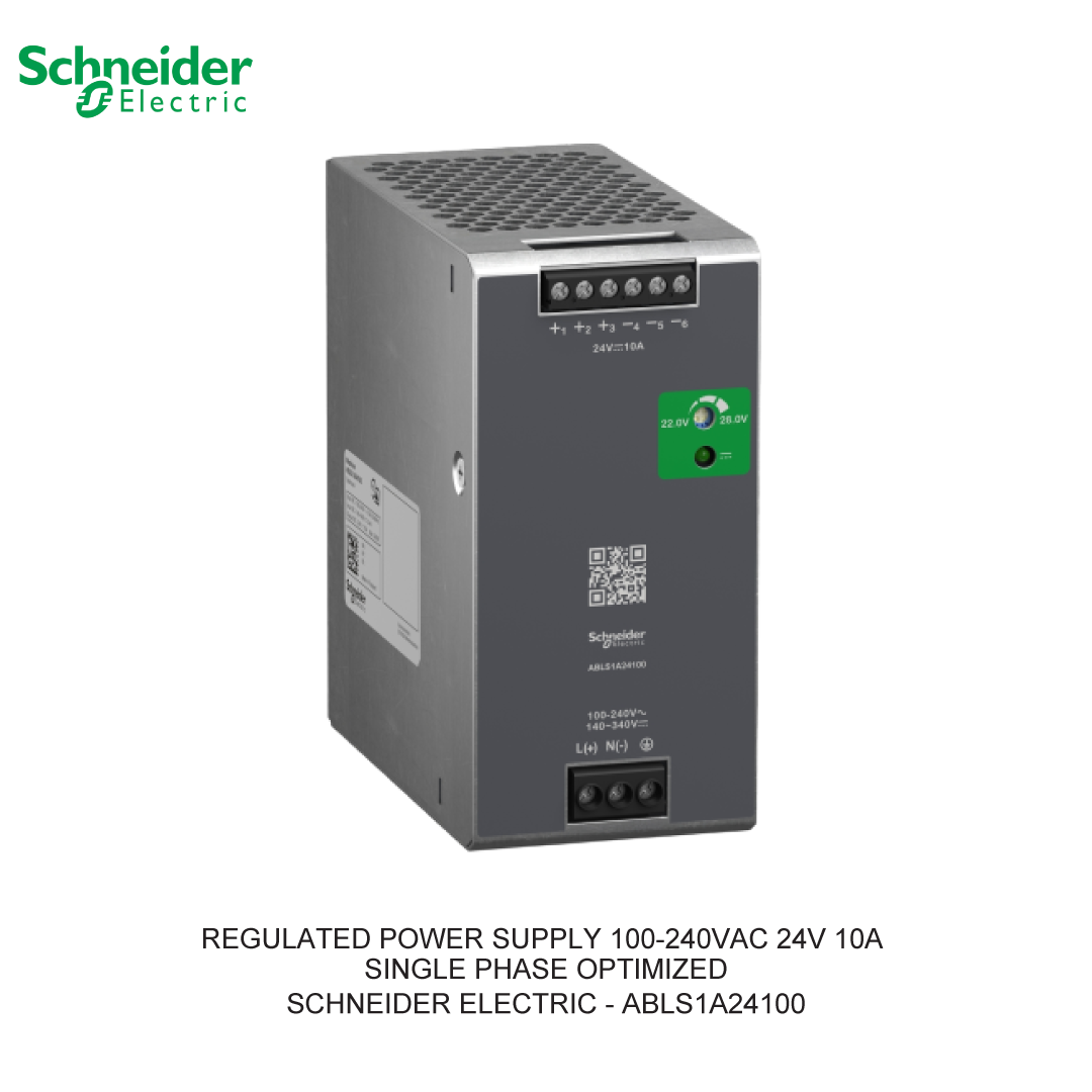 REGULATED POWER SUPPLY 100-240VAC 24V 10A SINGLE PHASE OPTIMIZED