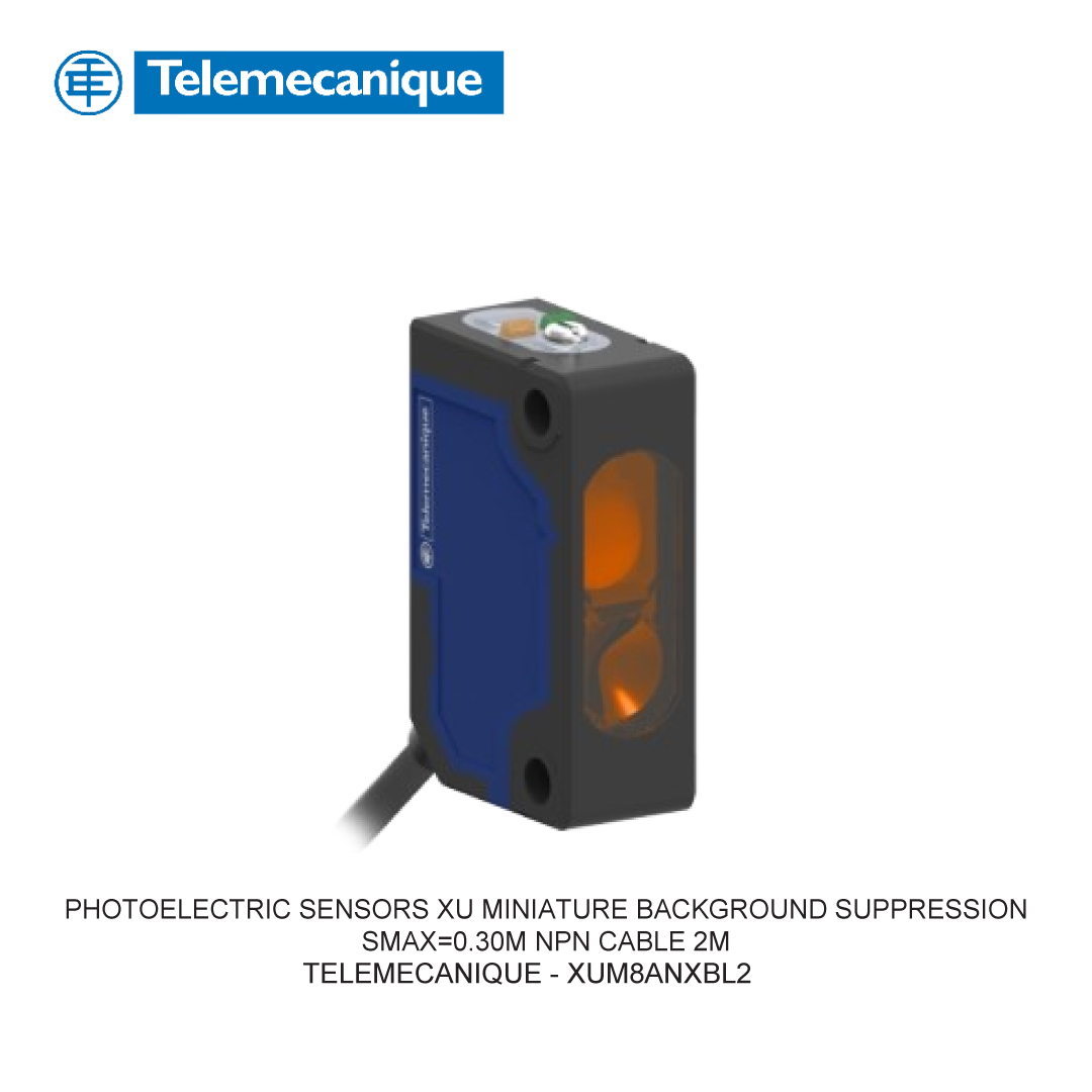 PHOTOELECTRIC SENSORS XU MINIATURE BACKGROUND SUPPRESSION SMAX=0.30M NPN CABLE 2M