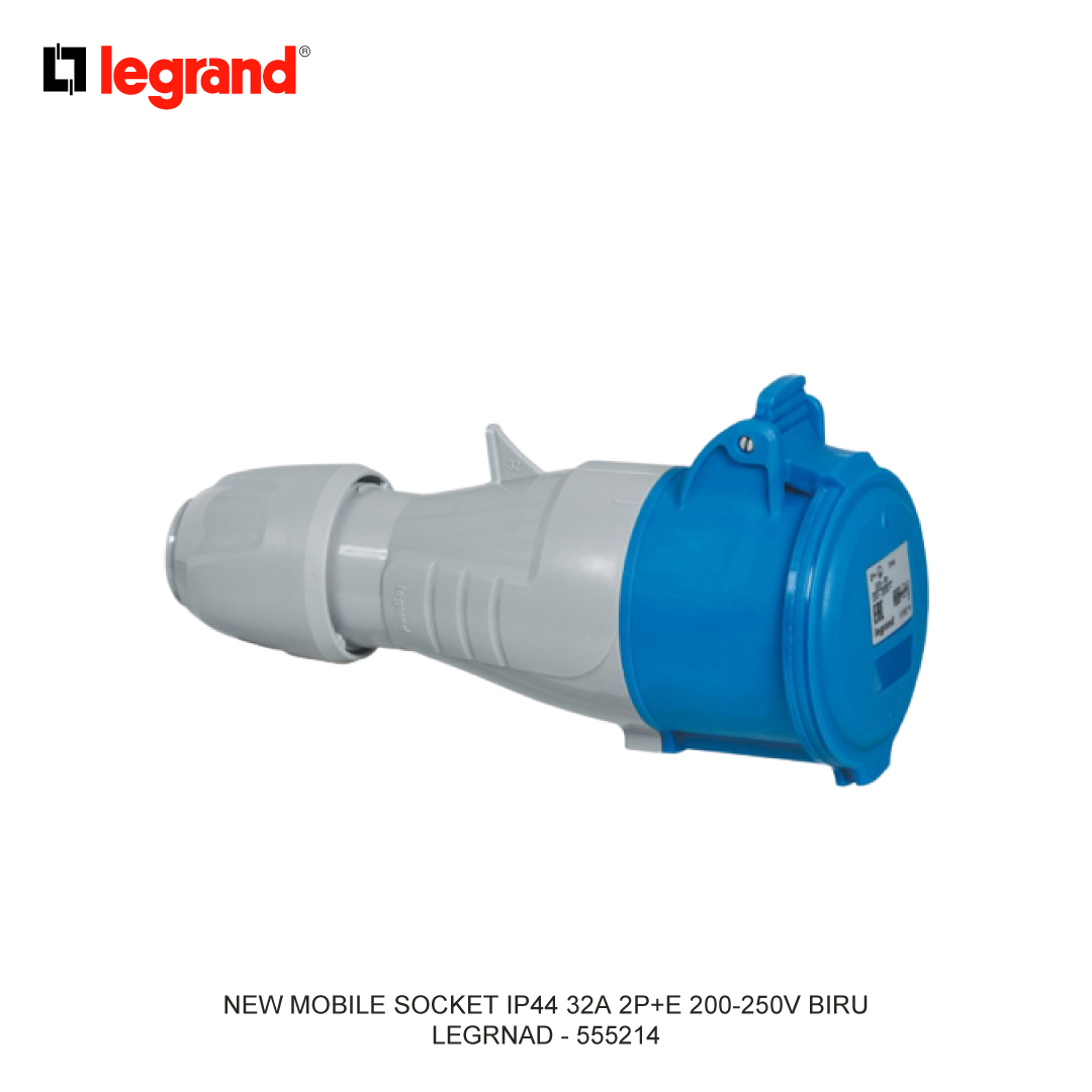NEW MOBILE SOCKET IP44 32A 2P+E 200-250V BLUE