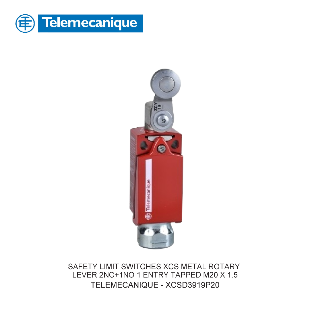 SAFETY LIMIT SWITCHES XCS METAL ROTARY LEVER 2NC+1NO 1 ENTRY TAPPED M20 X 1.5