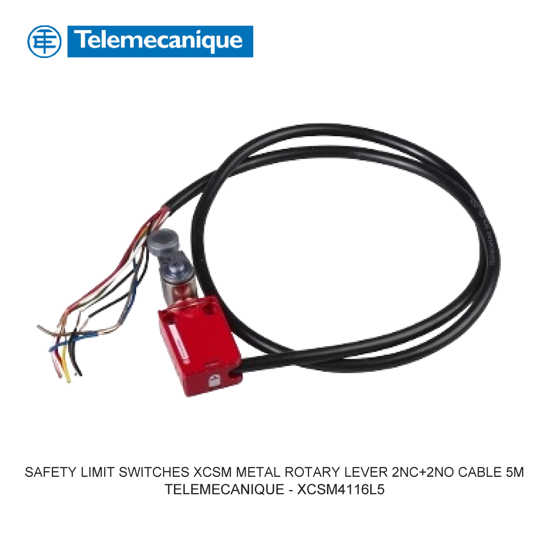 SAFETY LIMIT SWITCHES XCSM METAL ROTARY LEVER 2NC+2NO CABLE 5M