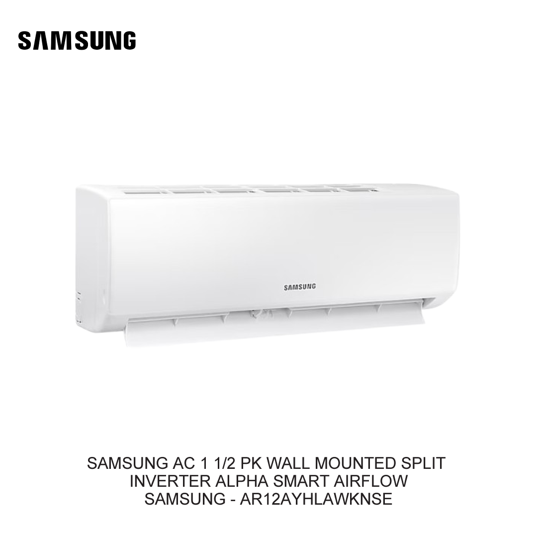 SAMSUNG AC 1 1/2 PK WALL MOUNTED SPLIT INVERTER ALPHA SMART AIRFLOW