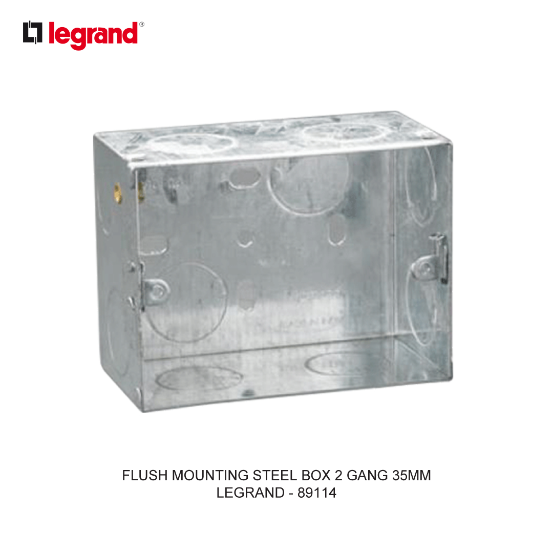 FLUSH MOUNTING STEEL BOX 2 GANG 35MM