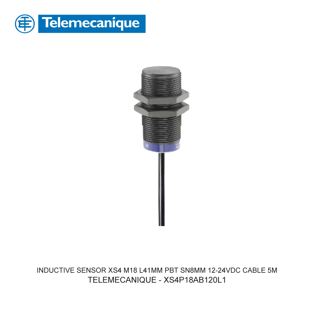 INDUCTIVE SENSOR XS4 M18 L41MM PBT SN8MM 12-24VDC CABLE 5M