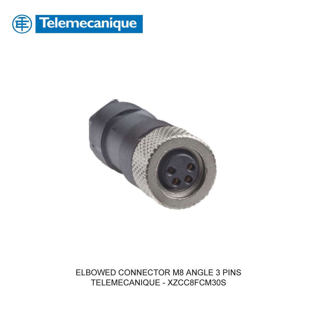 ELBOWED CONNECTOR M8 ANGLE 3 PINS