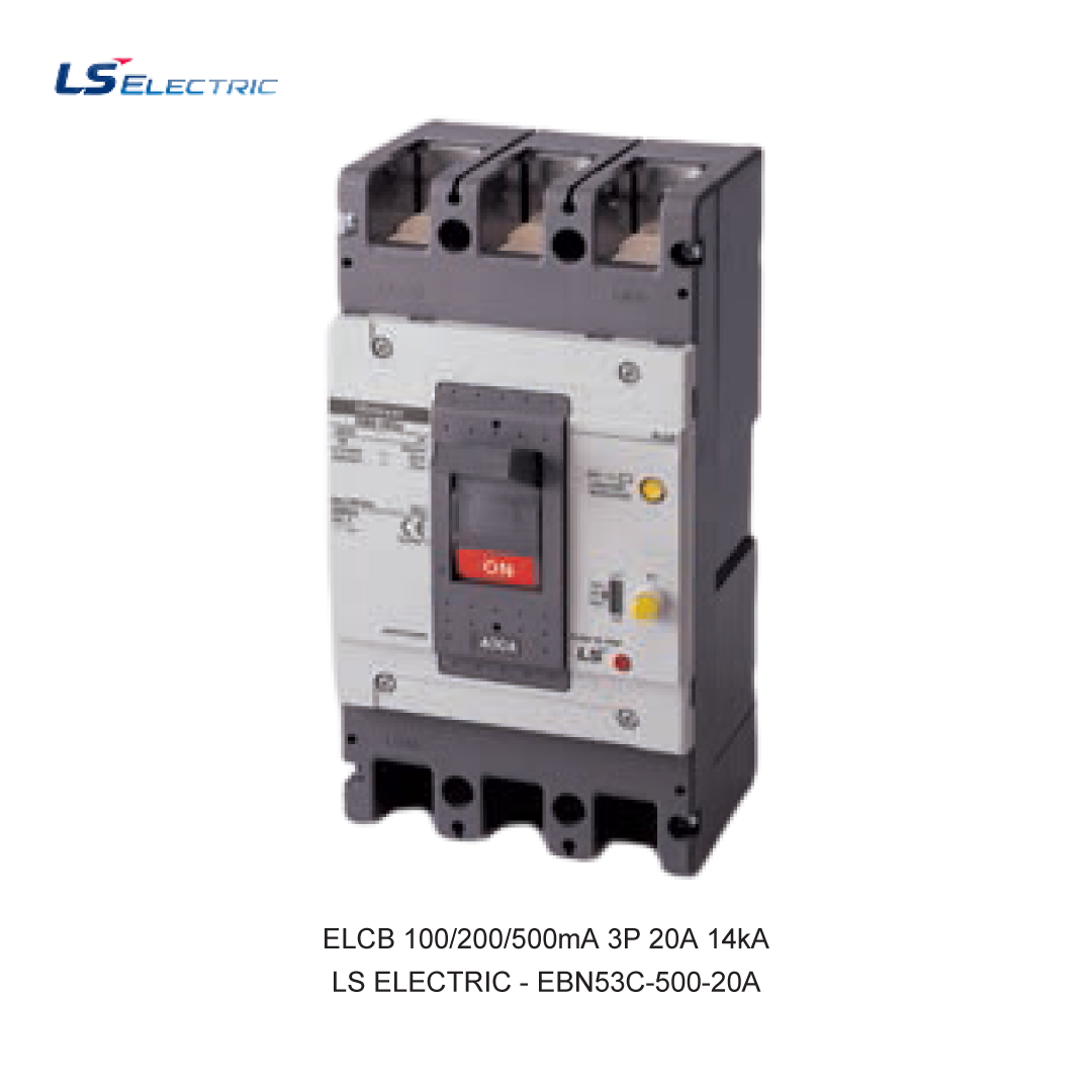 ELCB 100/200/500mA 3P 20A 14kA