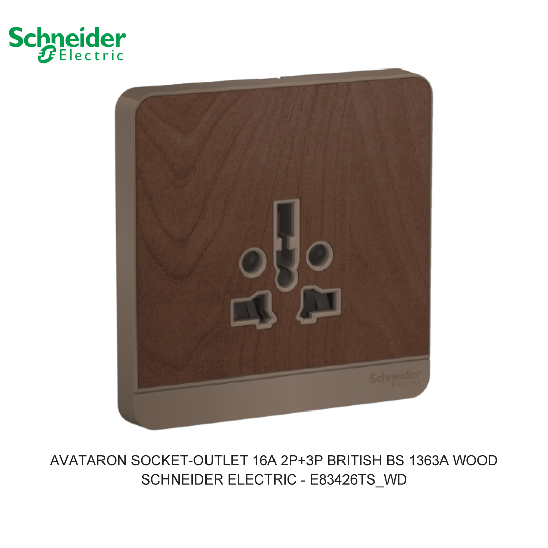 AVATARON SOCKET-OUTLET 16A 2P+3P BRITISH BS 1363A WOOD