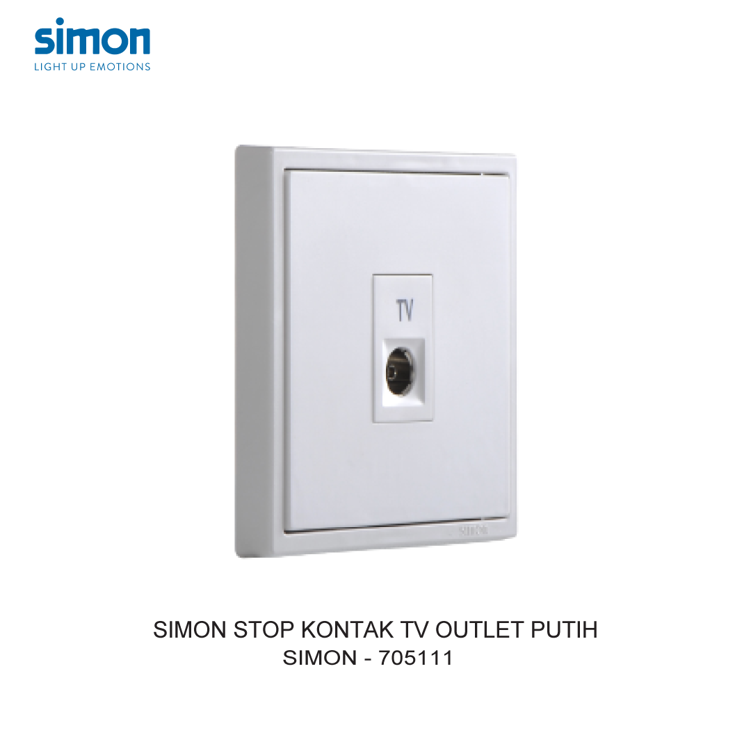 SIMON i7 STOP KONTAK TV OUTLET PUTIH