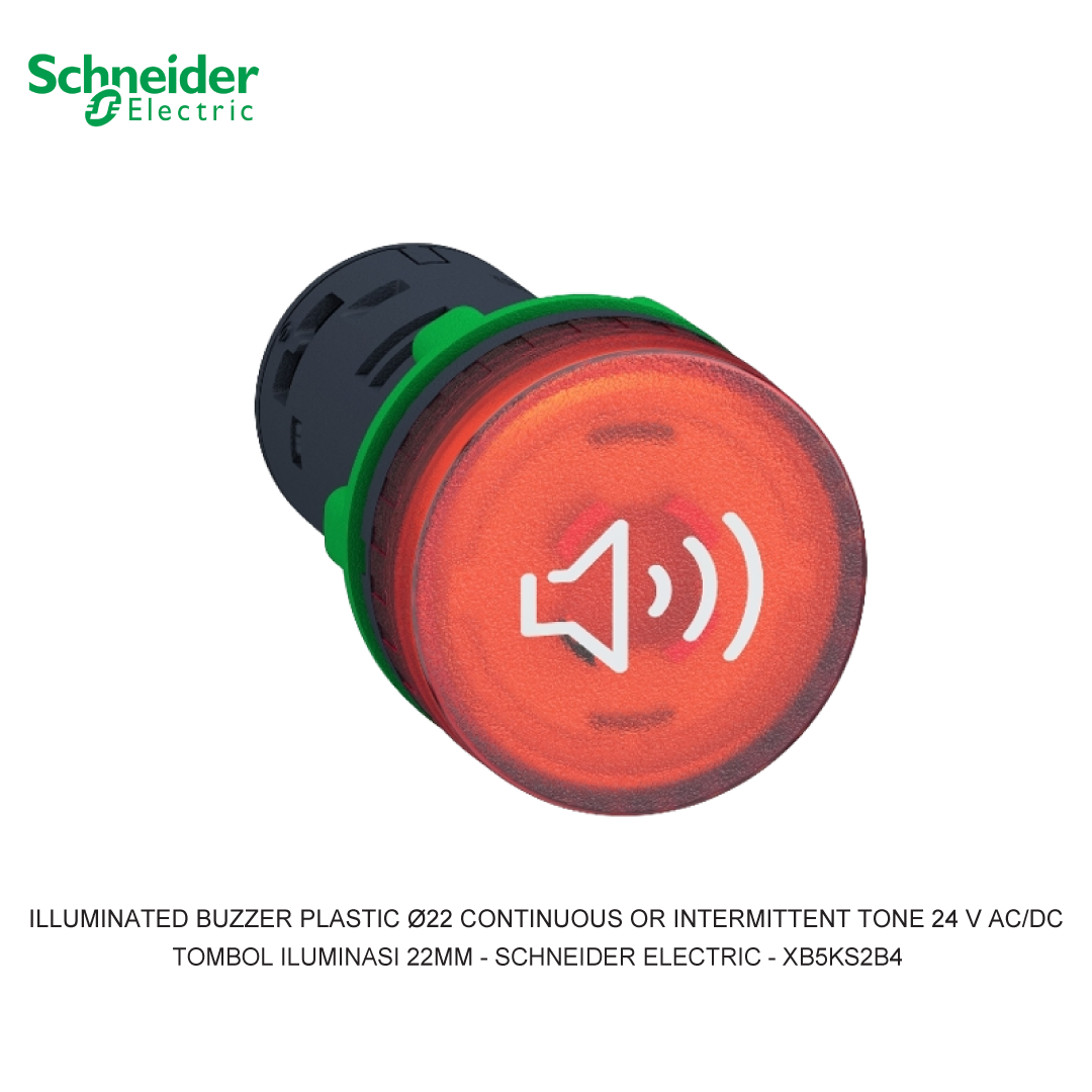 ILLUMINATED BUZZER PLASTIC Ø22 CONTINUOUS OR INTERMITTENT TONE 24 V AC/DC