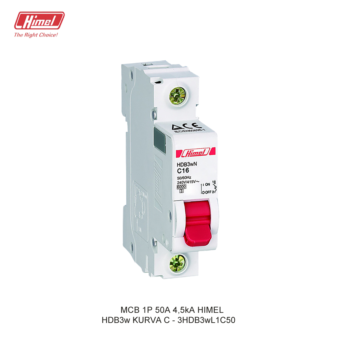 MCB HIMEL HDB3w C 1P 50A 4,5kA