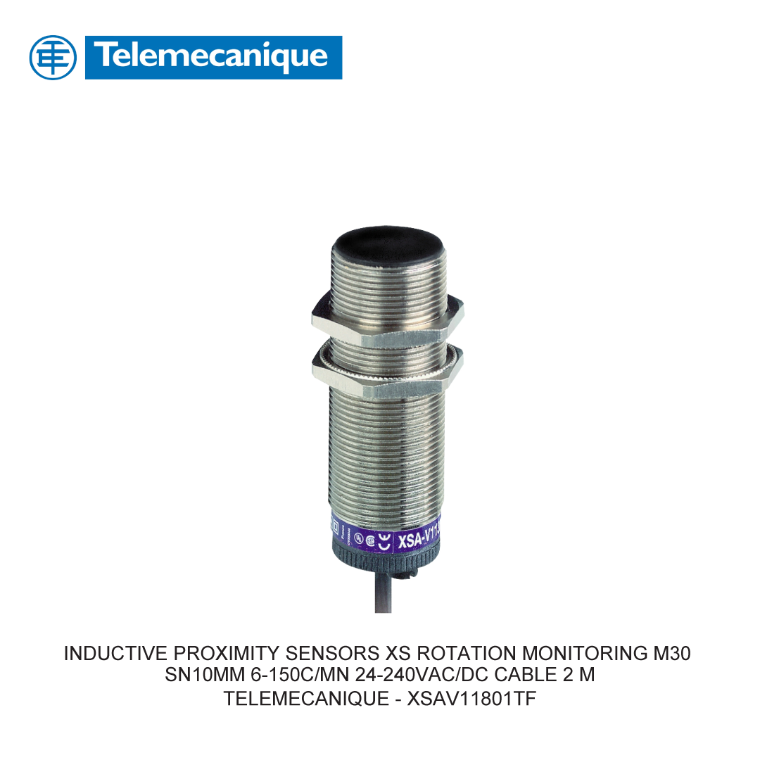 INDUCTIVE PROXIMITY SENSORS XS ROTATION MONITORING M30 SN10MM 6-150C/MN 24-240VAC/DC CABLE 2 M