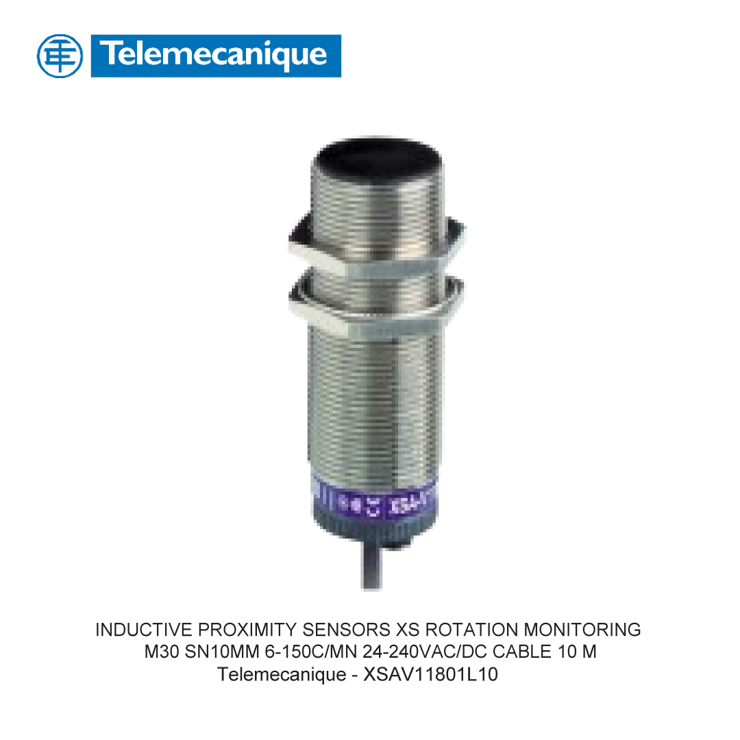 INDUCTIVE PROXIMITY SENSORS XS ROTATION MONITORING M30 SN10MM 6-150C/MN 24-240VAC/DC CABLE 10 M
