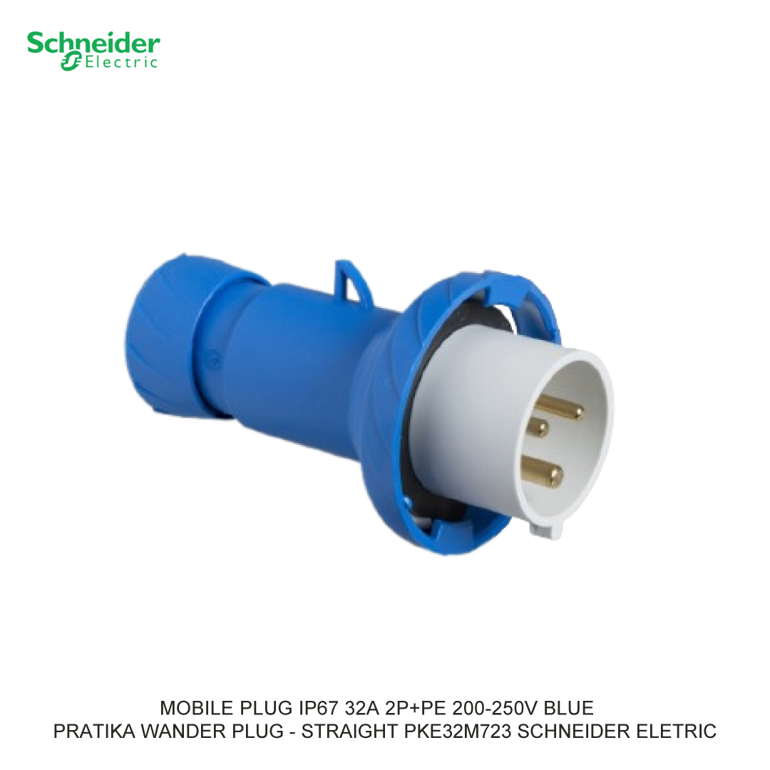MOBILE PLUG IP67 32A 2P+PE 200-250V BIRU