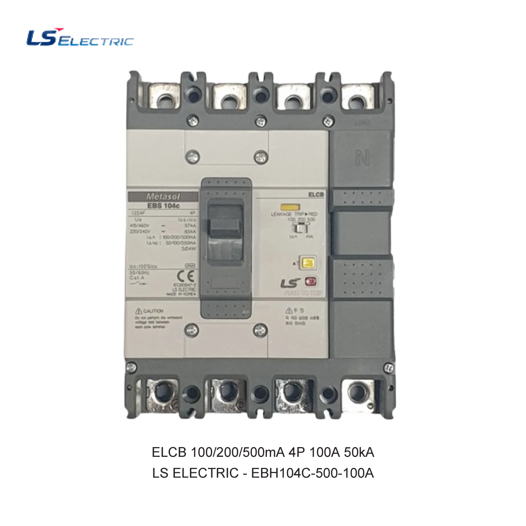 ELCB 100/200/500mA 4P 100A 50kA
