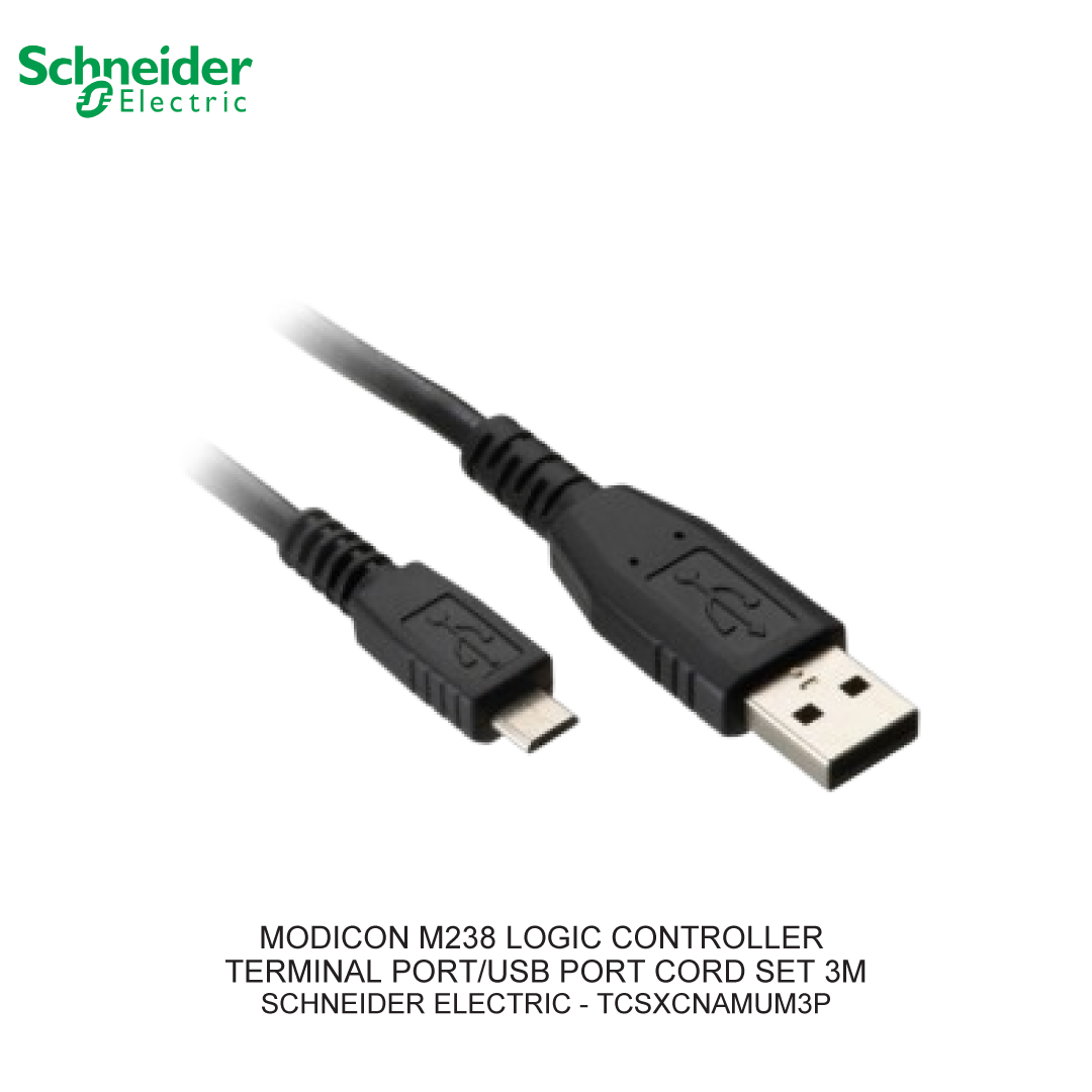 MODICON M238 LOGIC CONTROLLER TERMINAL PORT/USB PORT CORD SET 3M