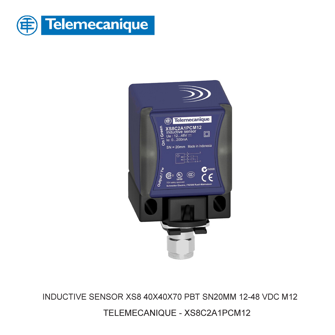 INDUCTIVE SENSOR XS8 40X40X70 PBT SN20MM 12-48 VDC M12