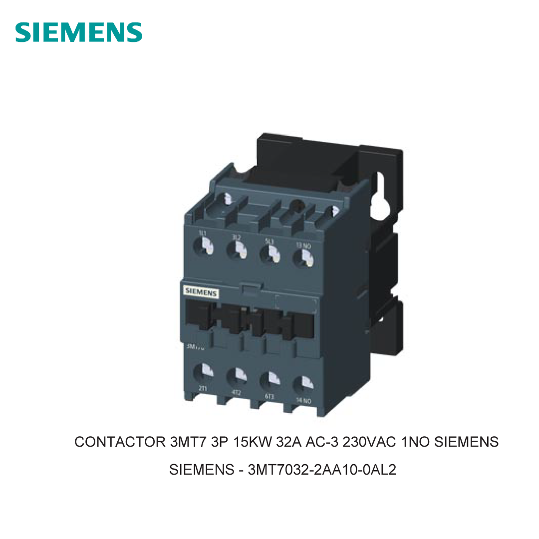 CONTACTOR 3MT7 3P 15KW 32A AC-3 230VAC 1NC SIEMENS