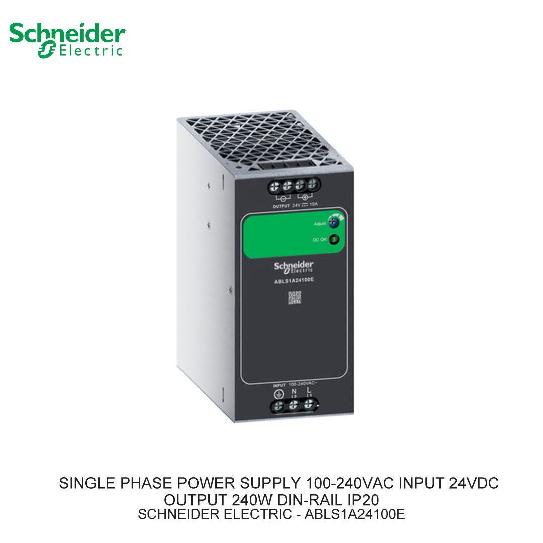 SINGLE PHASE POWER SUPPLY 100-240VAC INPUT 24VDC OUTPUT 240W DIN-RAIL IP20