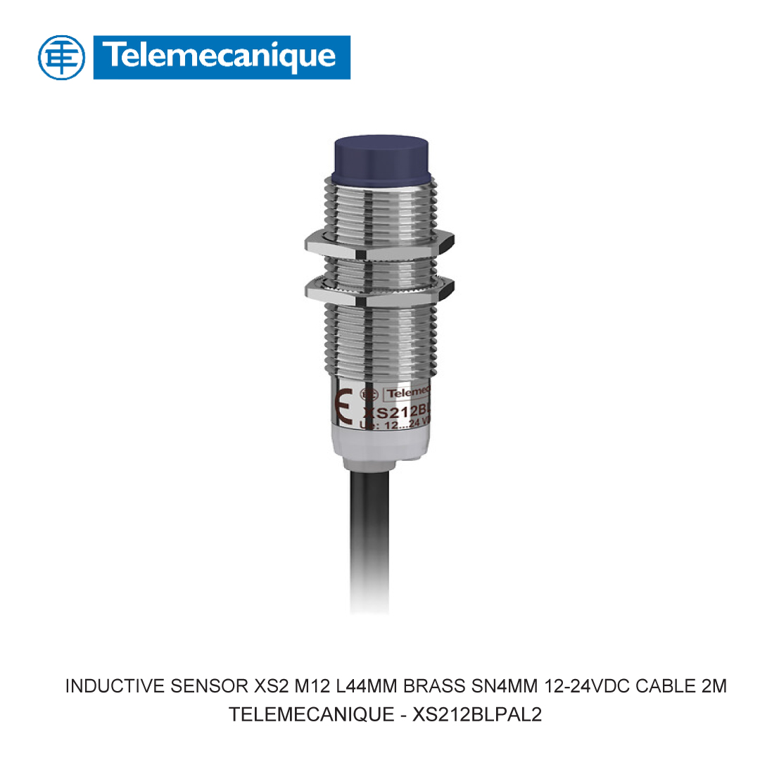 INDUCTIVE SENSOR XS2 M12 L44MM BRASS SN4MM 12-24VDC CABLE 2M