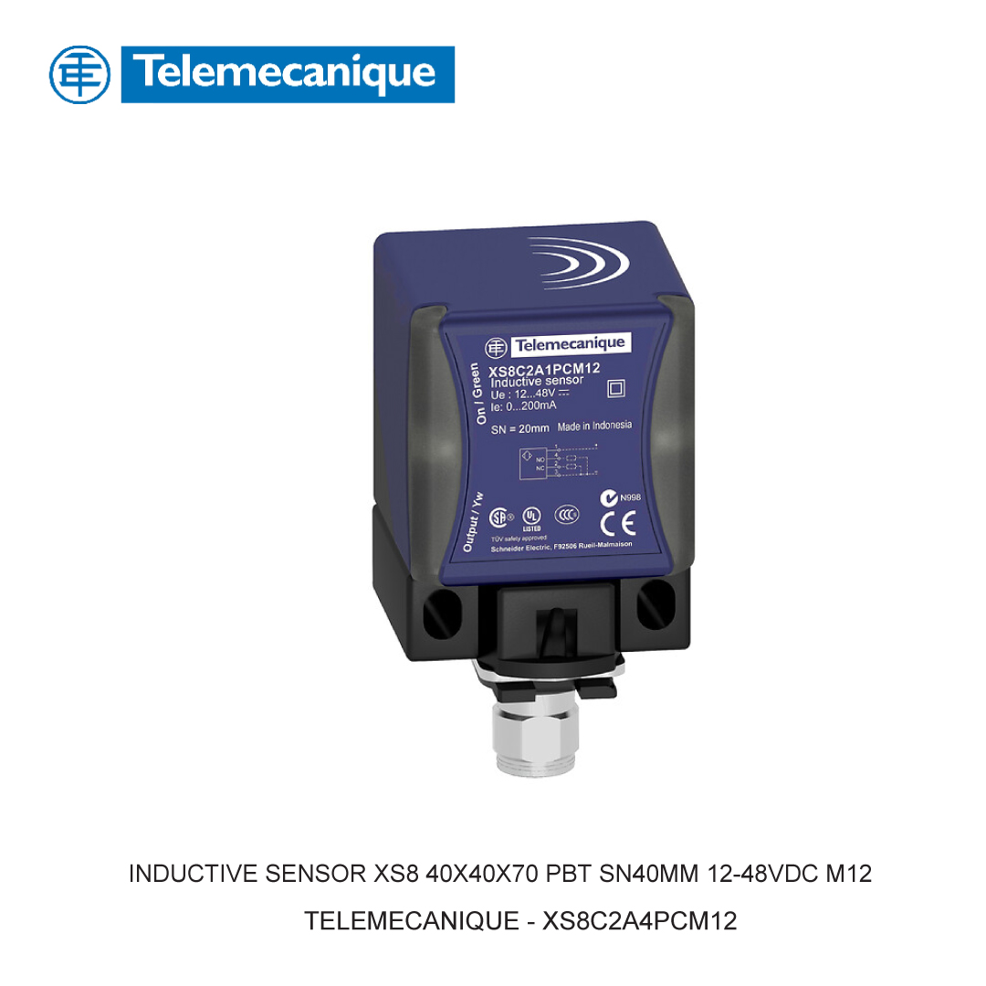 INDUCTIVE SENSOR XS8 40X40X70 PBT SN40MM 12-48VDC M12