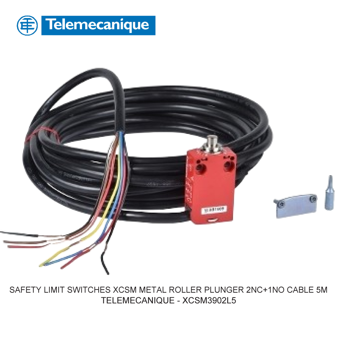 SAFETY LIMIT SWITCHES XCSM METAL ROLLER PLUNGER 2NC+1NO CABLE 5M