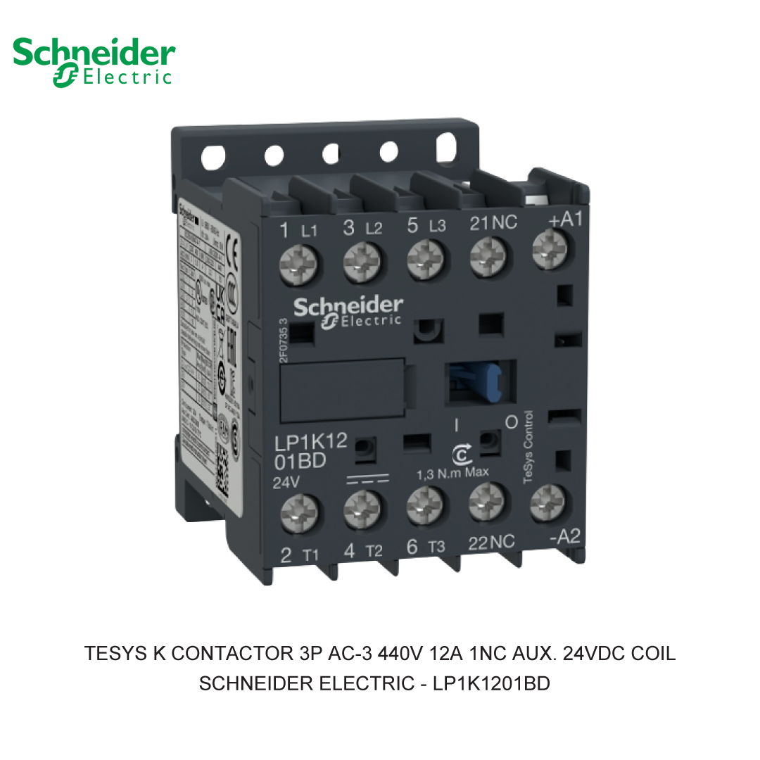 TESYS K CONTACTOR 3P AC-3 440V 12A 1NC AUX. 24VDC COIL