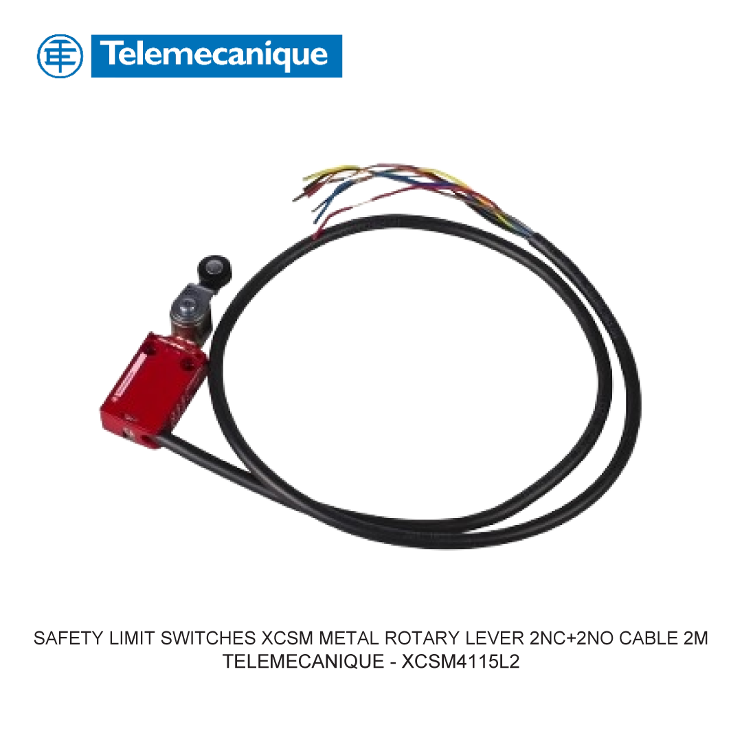 SAFETY LIMIT SWITCHES XCSM METAL ROTARY LEVER 2NC+2NO CABLE 2M