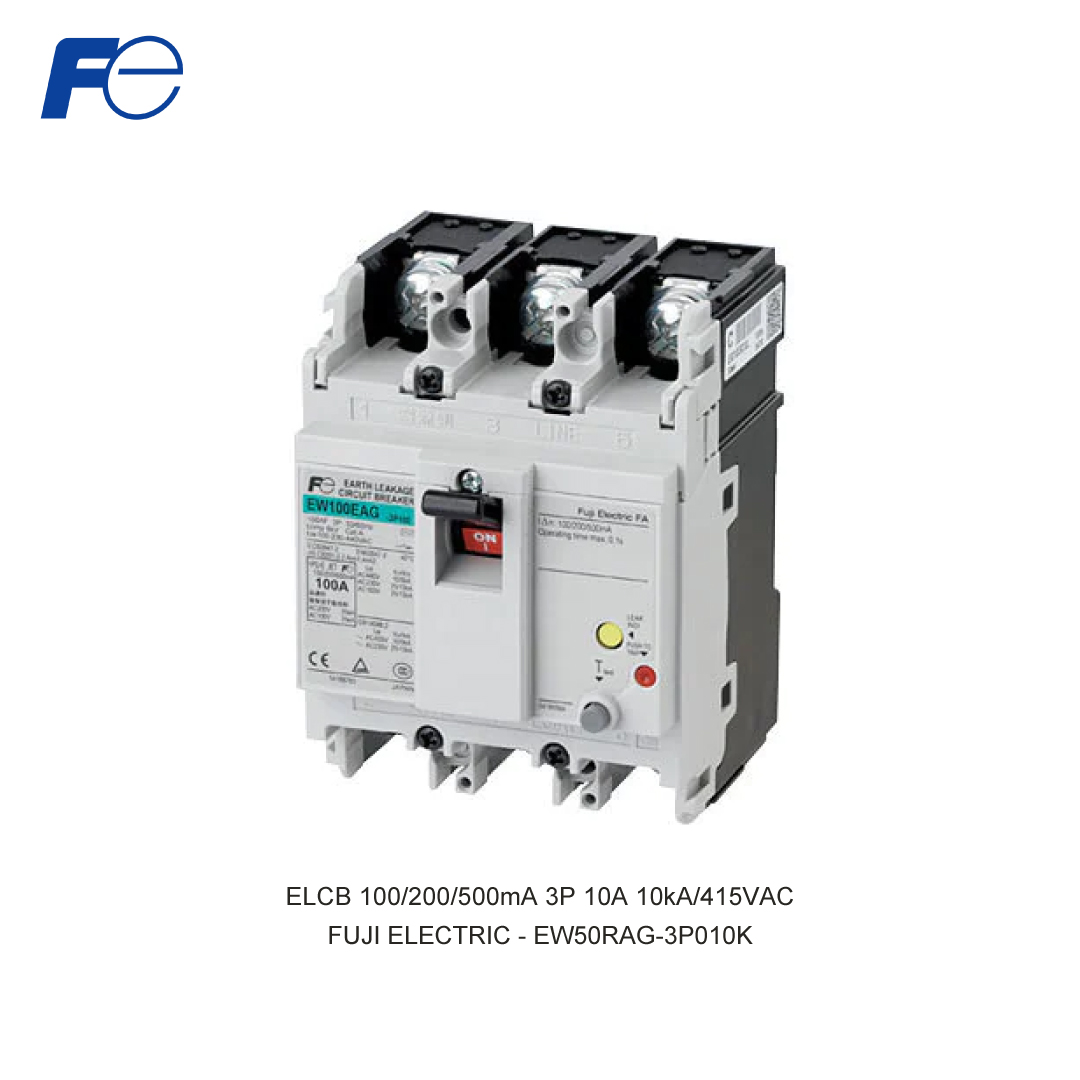 ELCB 100/200/500mA 3P 10A 10kA/415VAC