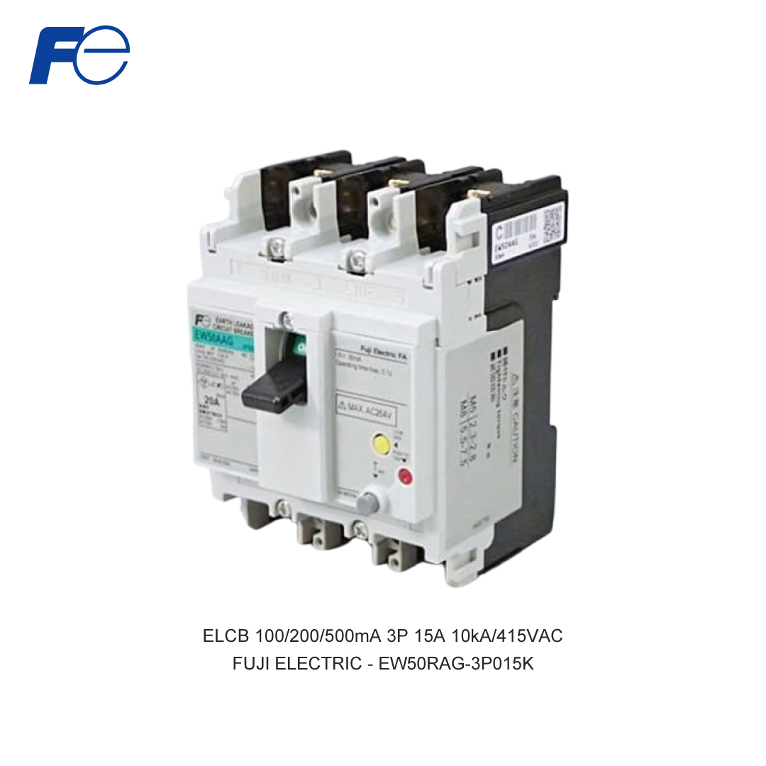 ELCB 100/200/500mA 3P 15A 10kA/415VAC