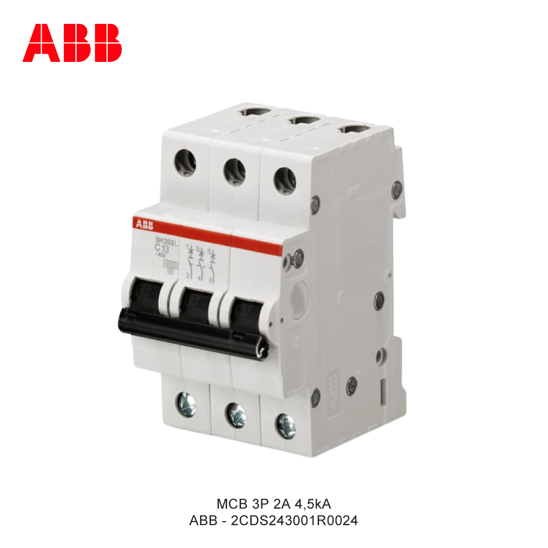 MCB 3P 2A 4,5kA KURVA C
