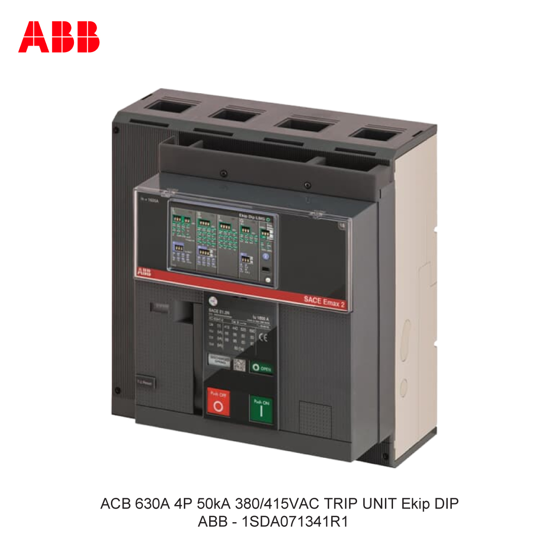 ACB 630A 4P 50kA 380/415VAC TRIP UNIT Ekip DIP ABB