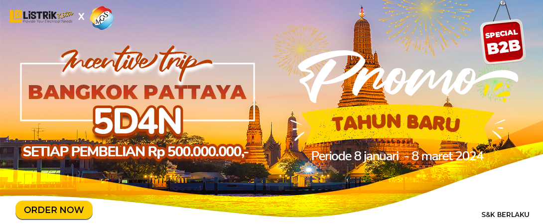 SPECIAL B2B NEW YEAR PROMOTION, GET A REWARD OF INCENTIVE TRIP TO BANGKOK PATTAYA!