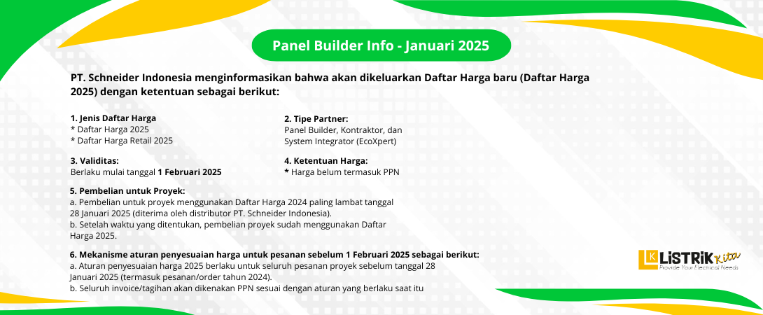 KENAIKAN HARGA SCHNEIDER INDONESIA PADA 1 FEBRUARI 2025