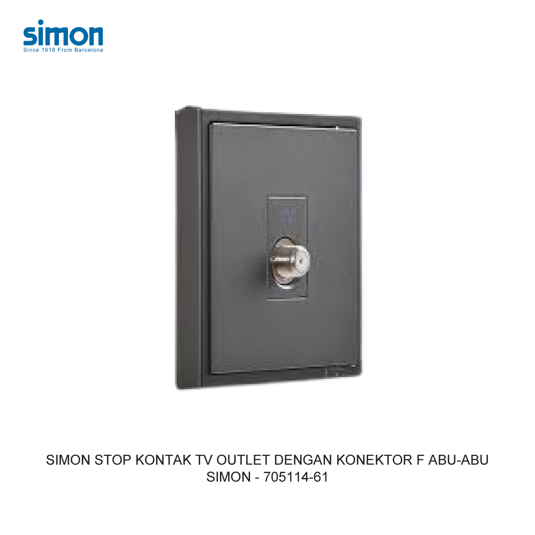 SIMON TV OUTLET MODULE WITH F CONNECTOR GREY