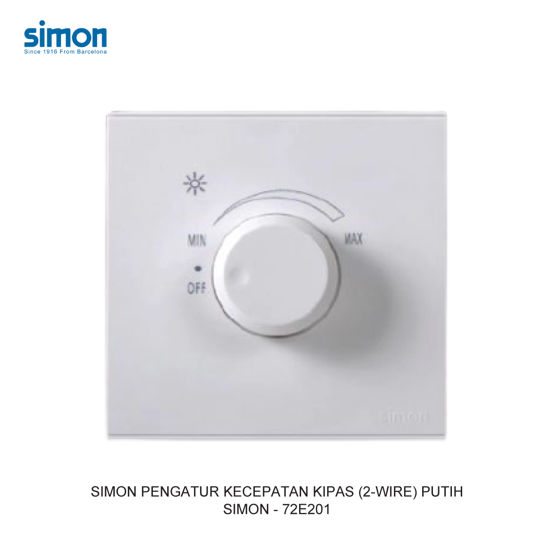 SIMON FAN SPEED CONTROL REGULATOR (2-WIRE) WHITE