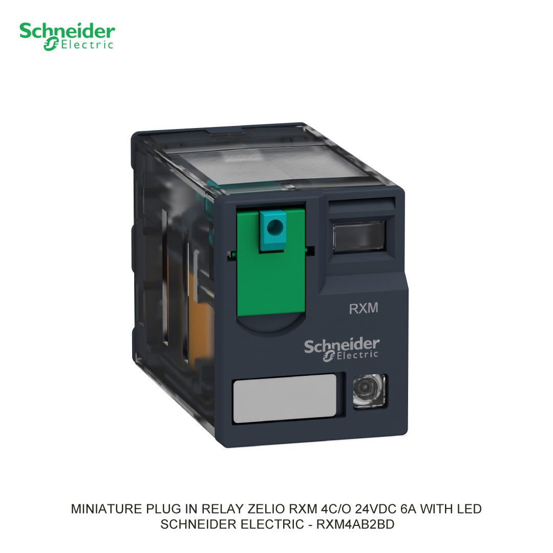 MINIATURE PLUG IN RELAY ZELIO RXM 4C/O 24VDC 6A WITH LED SCHNEIDER ELECTRIC