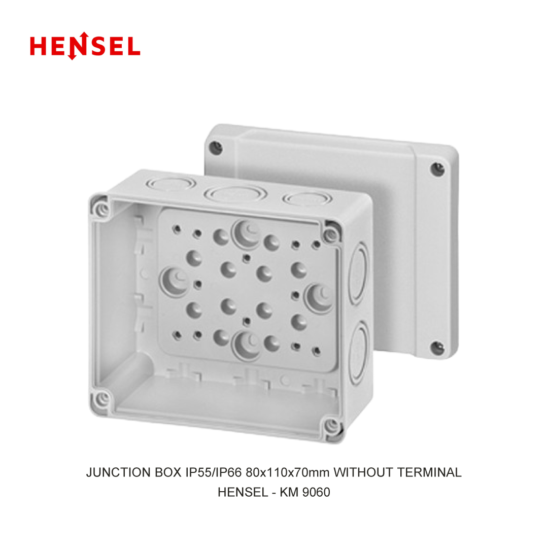 JUNCTION BOX IP55/IP66 80x110x70mm WITHOUT TERMINAL