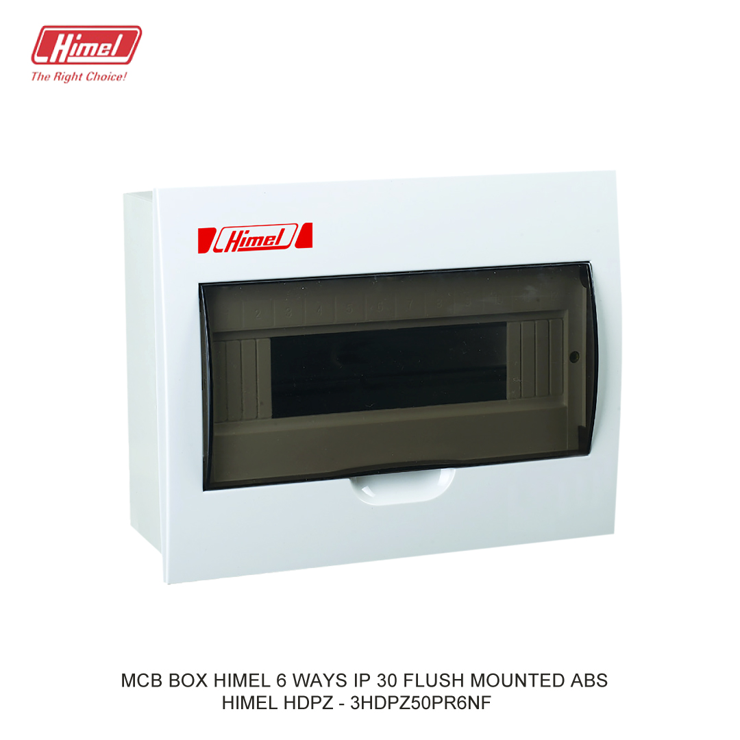 MCB BOX HIMEL 6 WAYS IP 30 FLUSH MOUNTED ABS