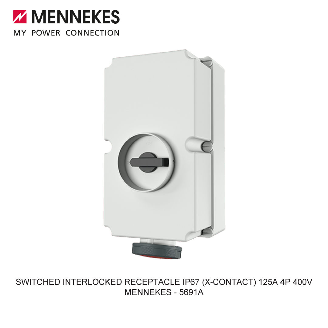 SWITCHED INTERLOCKED RECEPTACLE IP67 (X-CONTACT) 125A 4P 400V