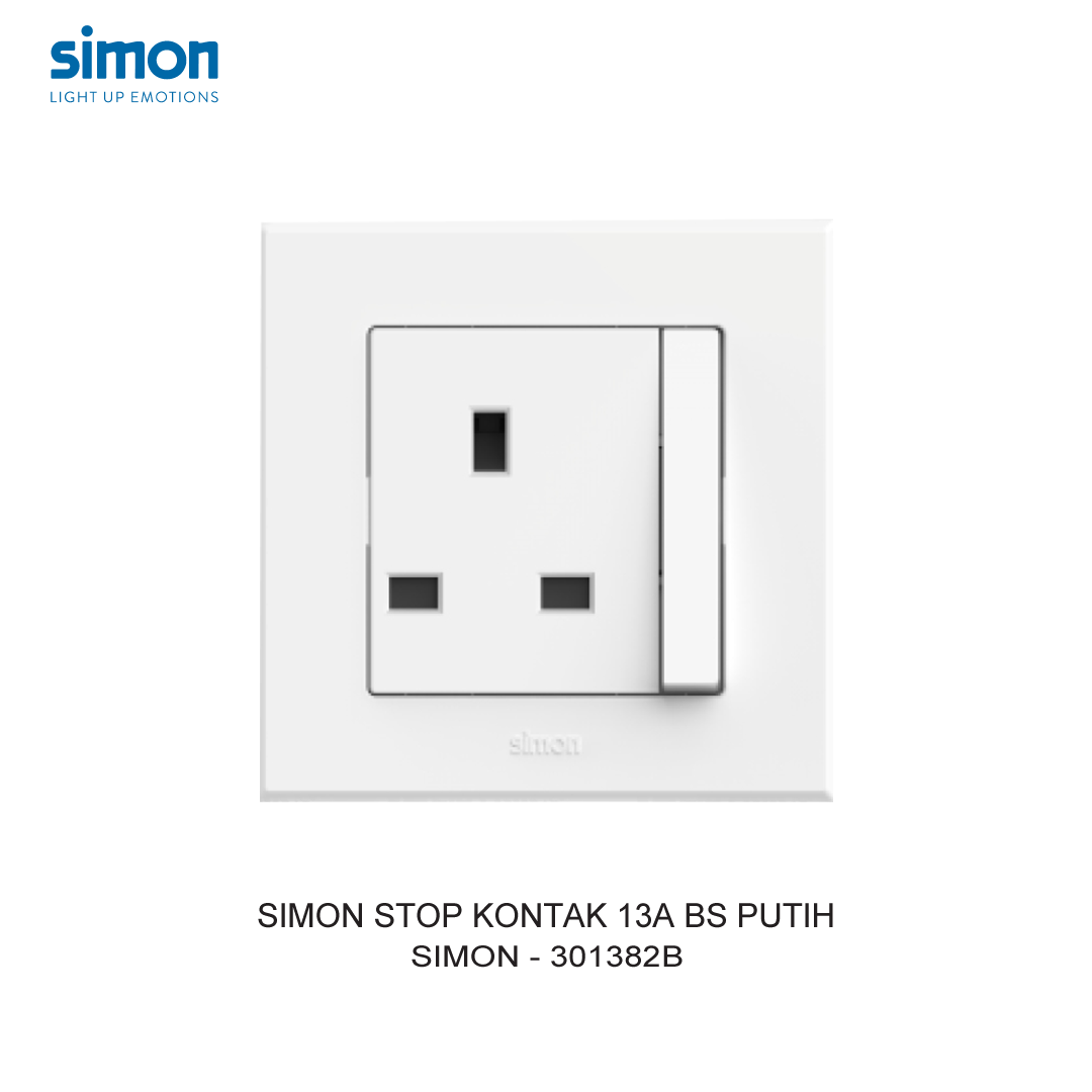 SIMON 13A BS SWITCHED SOCKET WHITE