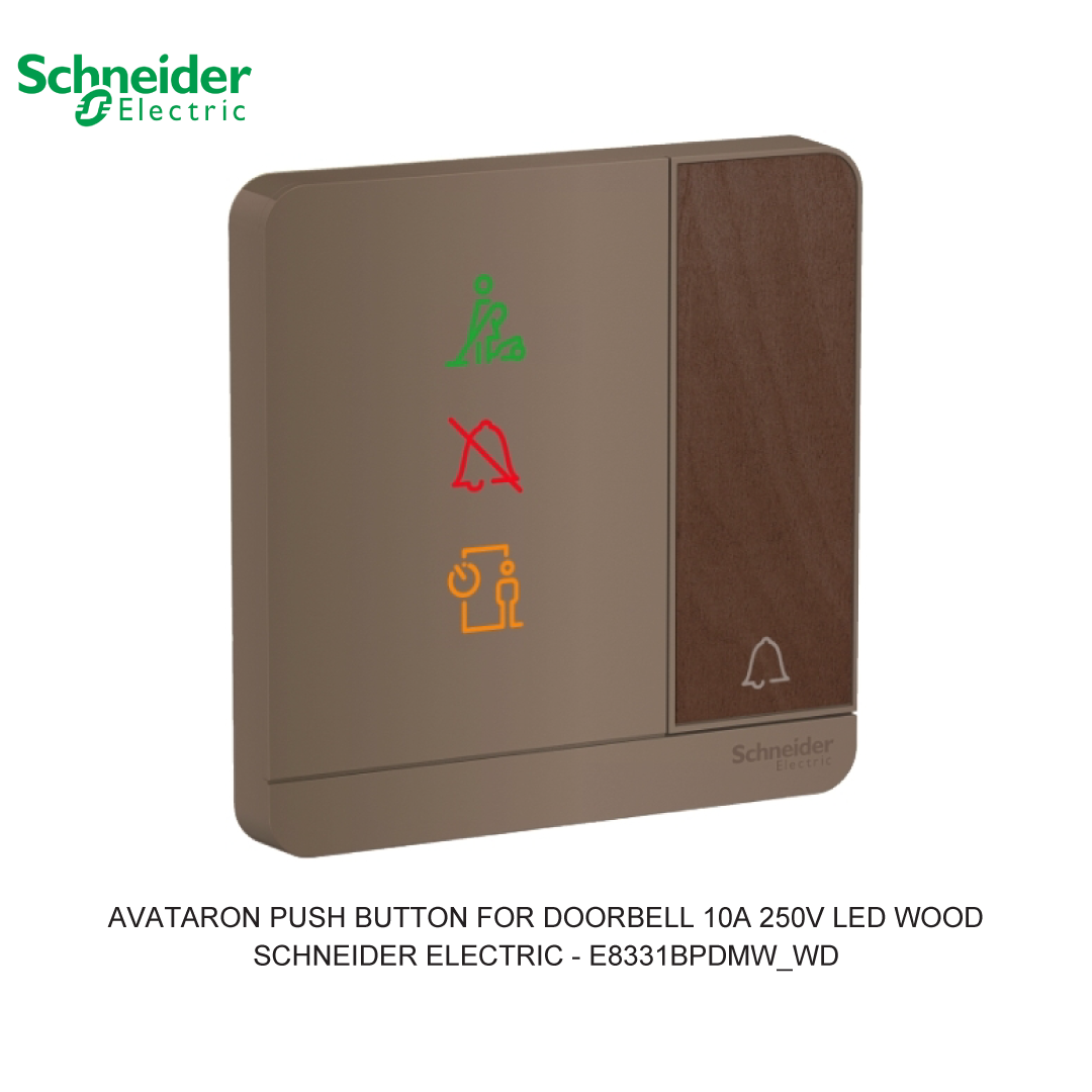 AVATARON PUSH BUTTON FOR DOORBELL 10A 250V LED WOOD