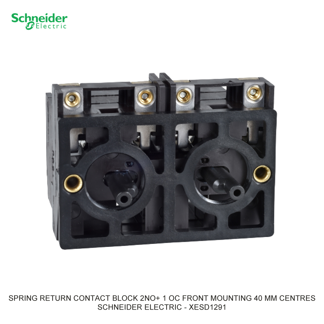 SPRING RETURN CONTACT BLOCK 2NO+ 1 OC FRONT MOUNTING 40 MM CENTRES SCHNEIDER ELECTRIC