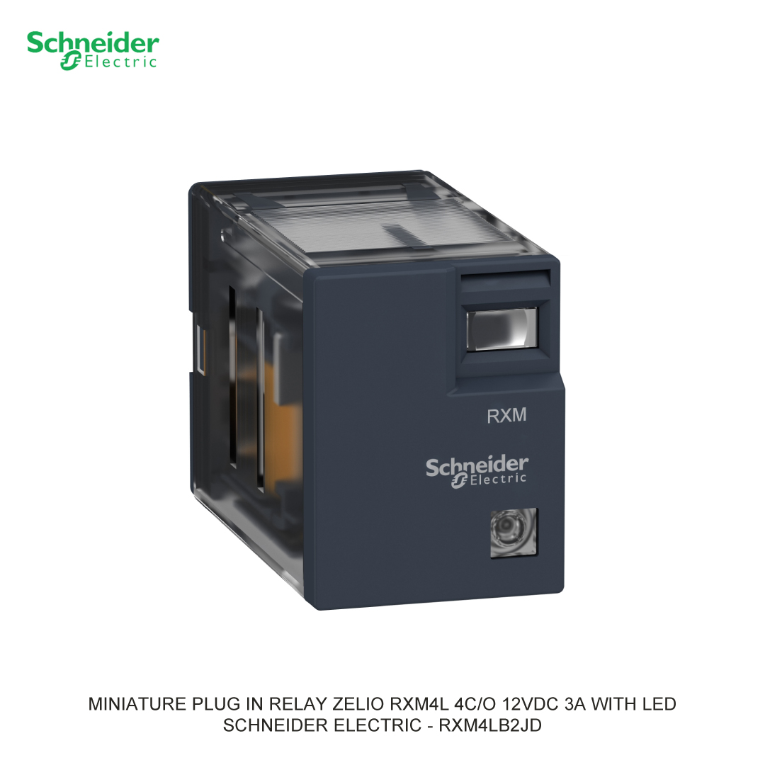 MINIATURE PLUG IN RELAY ZELIO RXM4L 4C/O 12VDC 3A WITH LED SCHNEIDER ELECTRIC