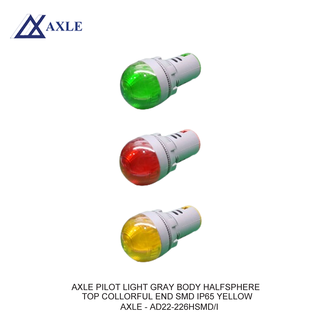AXLE PILOT LIGHT GRAY BODY HALFSPHERE TOP COLLORFUL END SMD IP65 YELLOW
