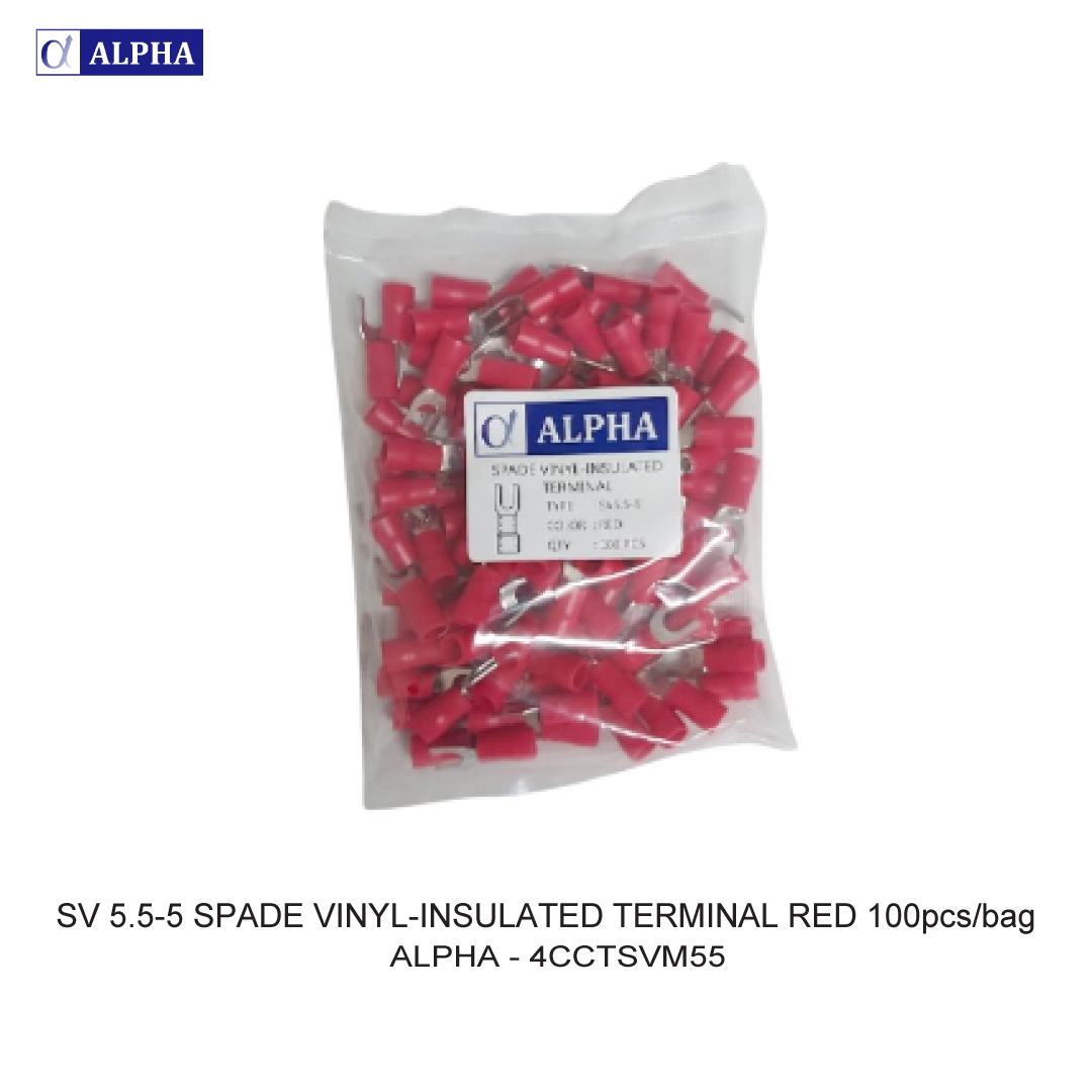 SV  5.5-5 SPADE VINYL-INSULATED TERMINAL RED 100pcs/bag