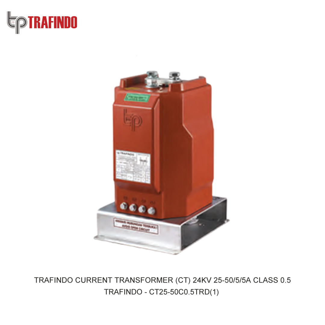 TRAFINDO CURRENT TRANSFORMER (CT) 24KV 25-50/5/5A CLASS 0.5