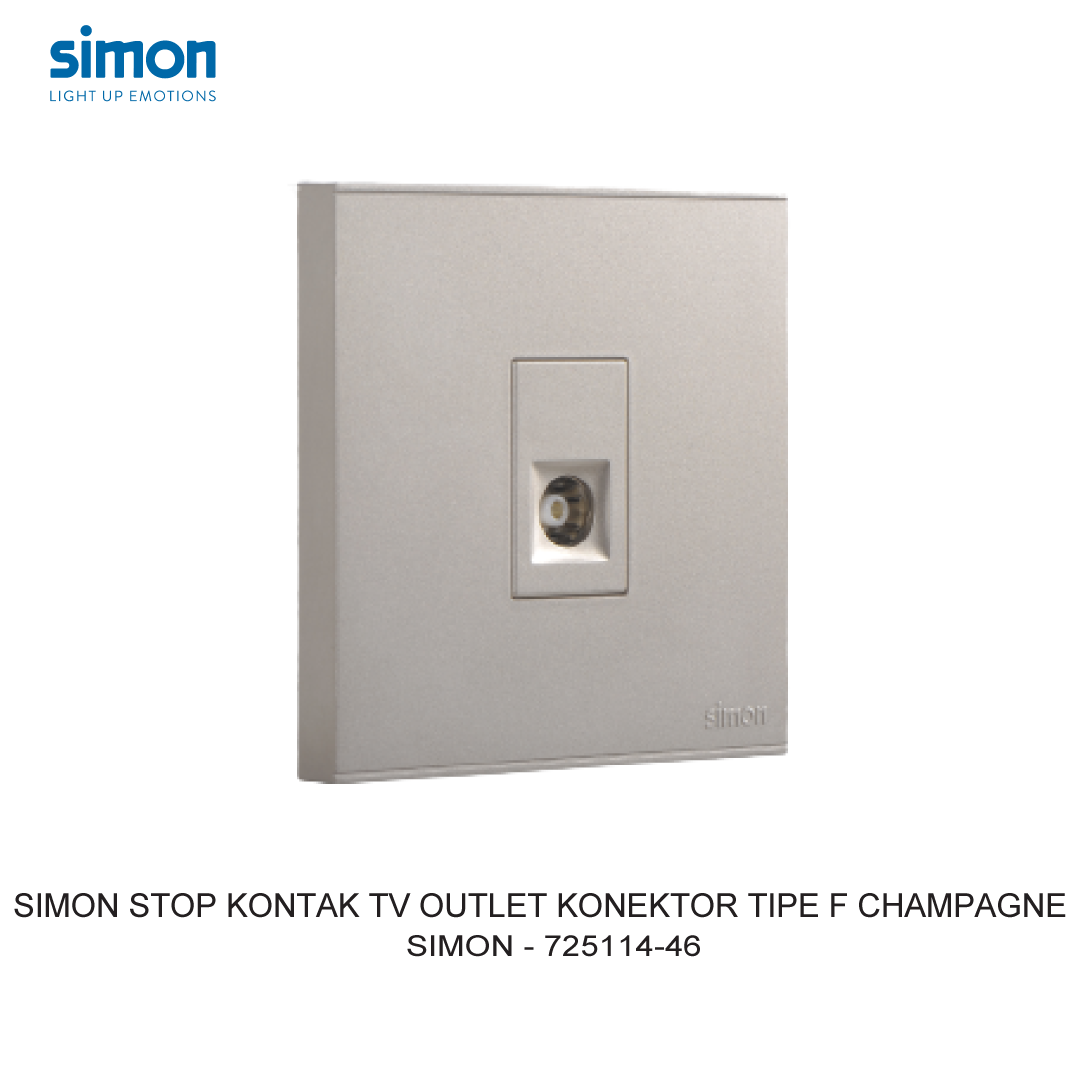 SIMON TV OUTLET F TYPE CONNECTOR CHAMPAGNE